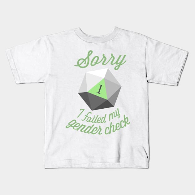 Sorry, I failed my gender check (Agender) Kids T-Shirt by OctopodArts